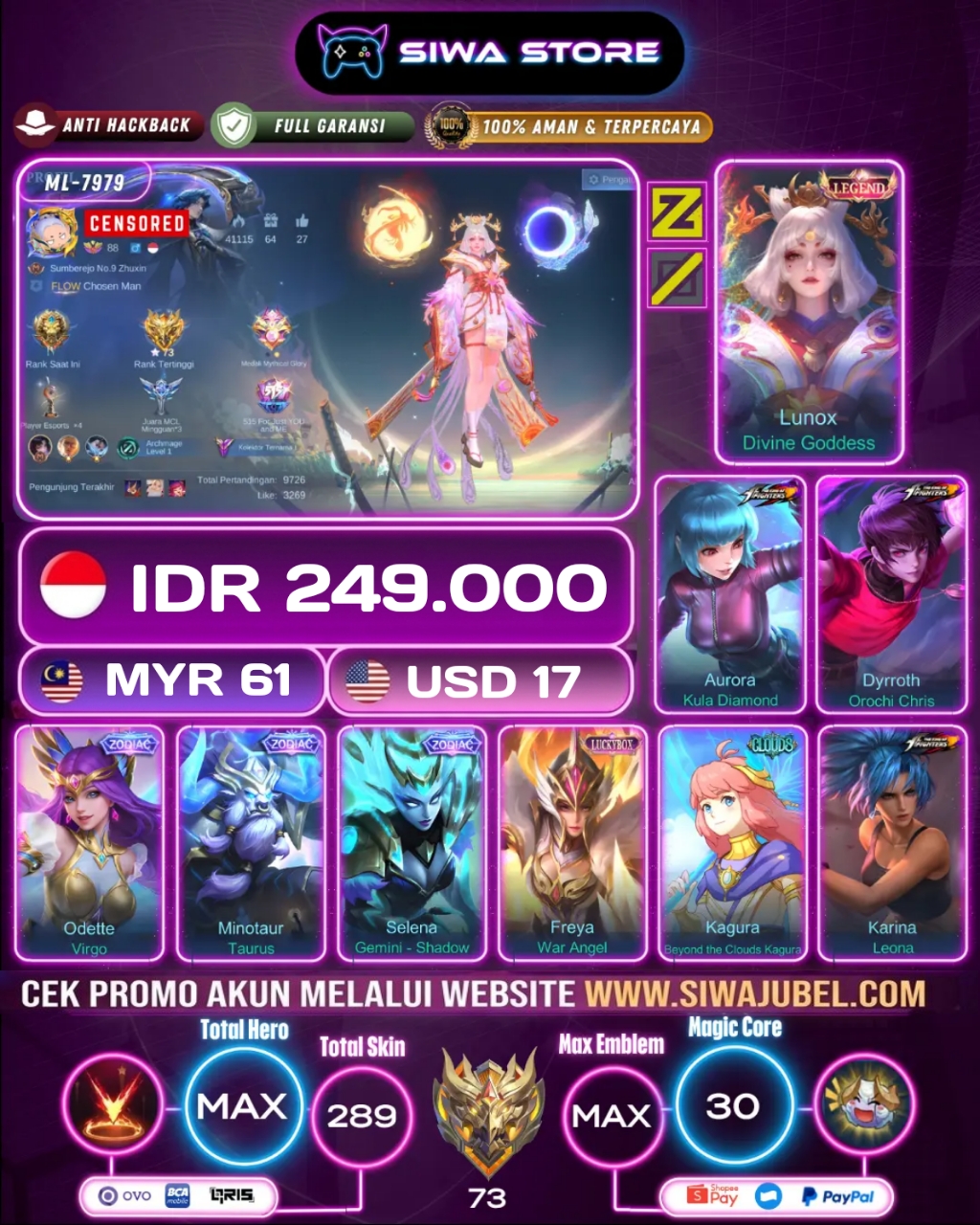 Lunox - Divine Goddess (Legend)